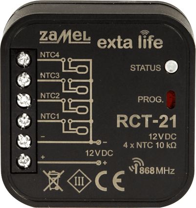 Zamel Radiowy czujnik temperatury 4-kanałowy 12VDC RCT-21/12V EXL10000025