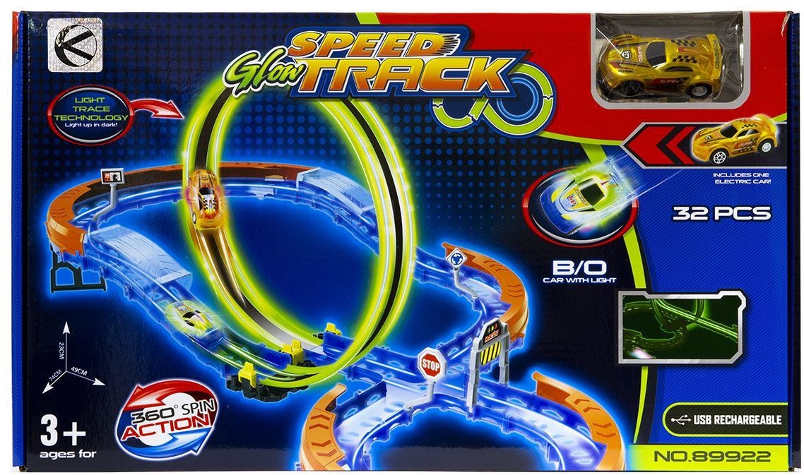 Tor samochodowy świecący w ciemności