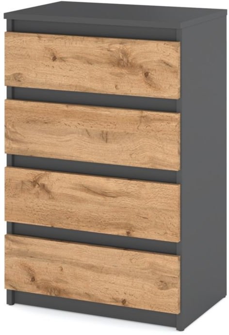 Komoda Z Szufladami Loft 60cm Hugo Nowoczesna Szafka Rtv Szary Dąb Wotan
