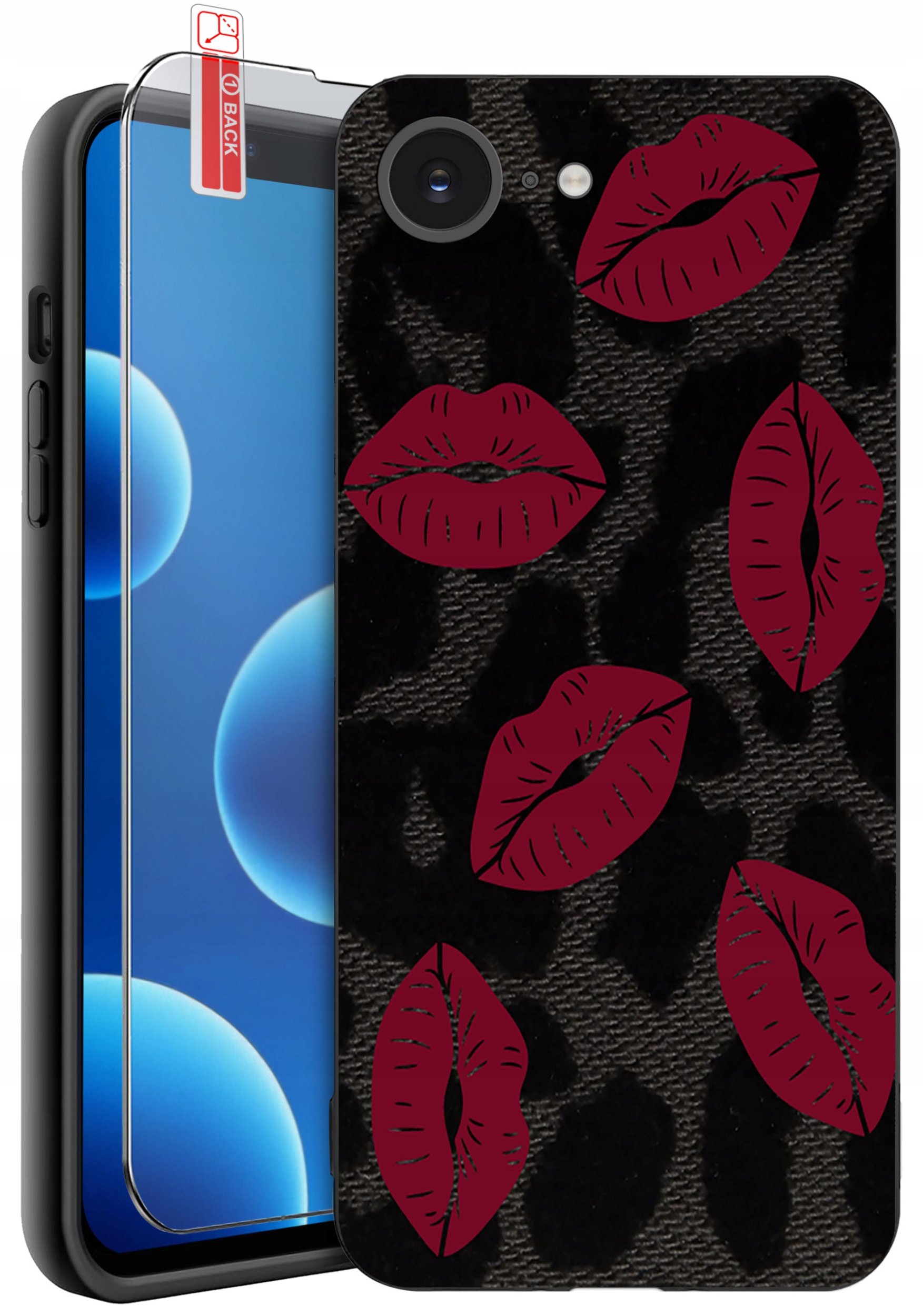 ETUI do iPhone 16e | WZORY | SILIKONOWE MATT CASE + SZKŁO 9H