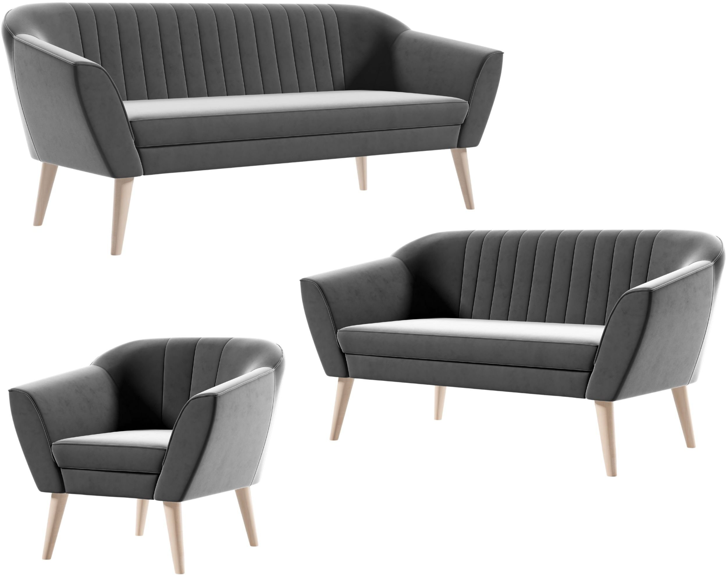 Zestaw Skandynawski , komplet wypoczynkowy KAYA 3+2+1 riviera 91