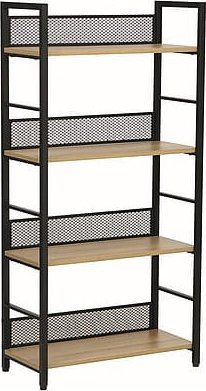 Signal Regał 4 półki na książki RAW R4 dąb/czarny loftowy