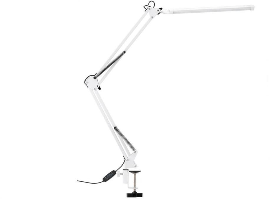 Lampka Biurkowa Kreślarska Stołowa LED 12W CCT USB Ściemnialna COSMI Biała z uchwytem Lumiled