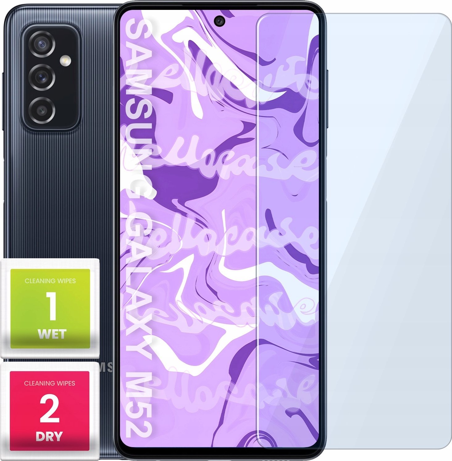 Hello Case Szkło Hartowane do Samsung Galaxy M52 (szybka 9H, płaskie 2.5D, ochronne)