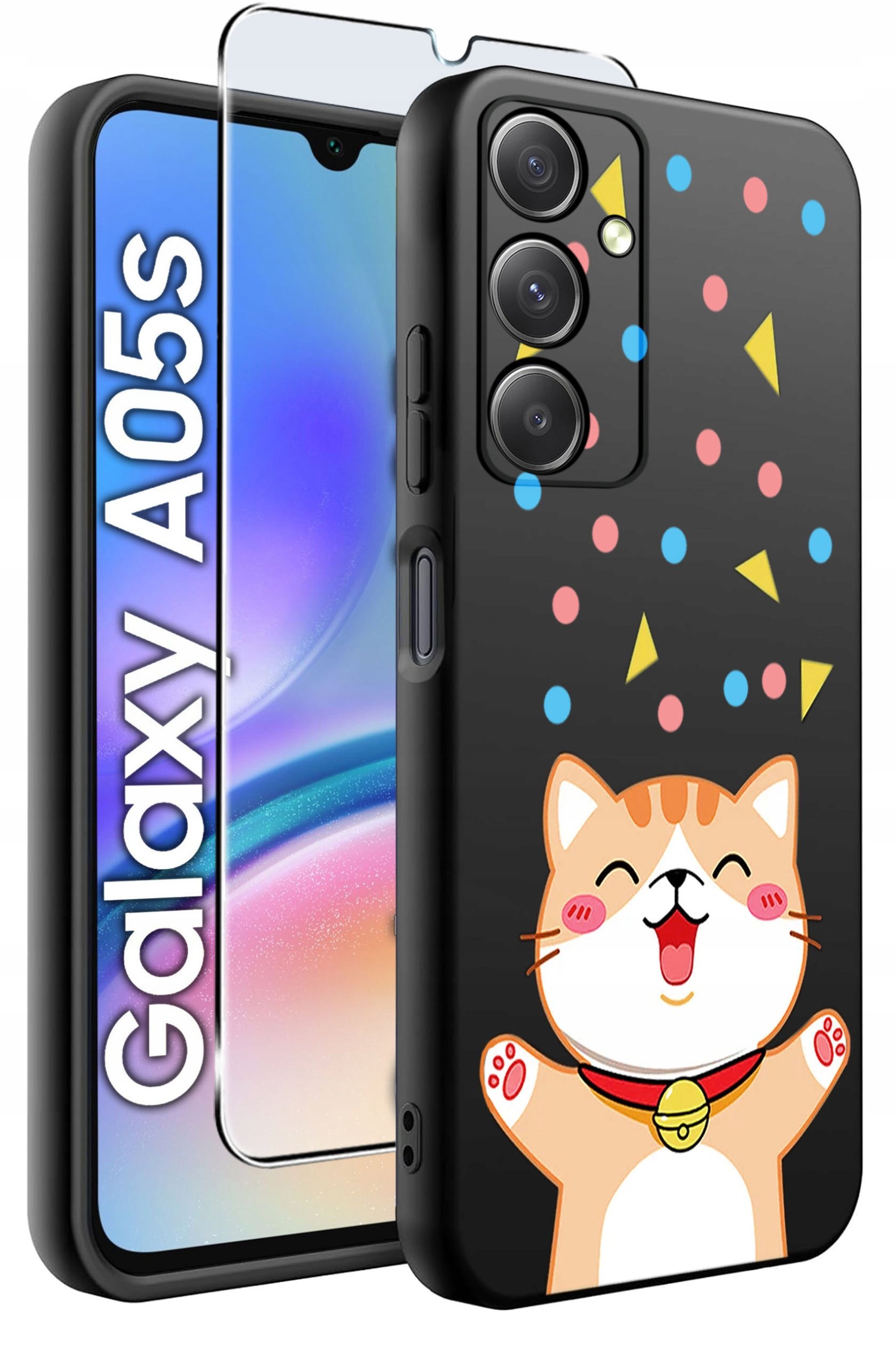 ETUI do Samsung A05s WZORY | SILIKONOWE MATT CASE + SZKŁO 9H