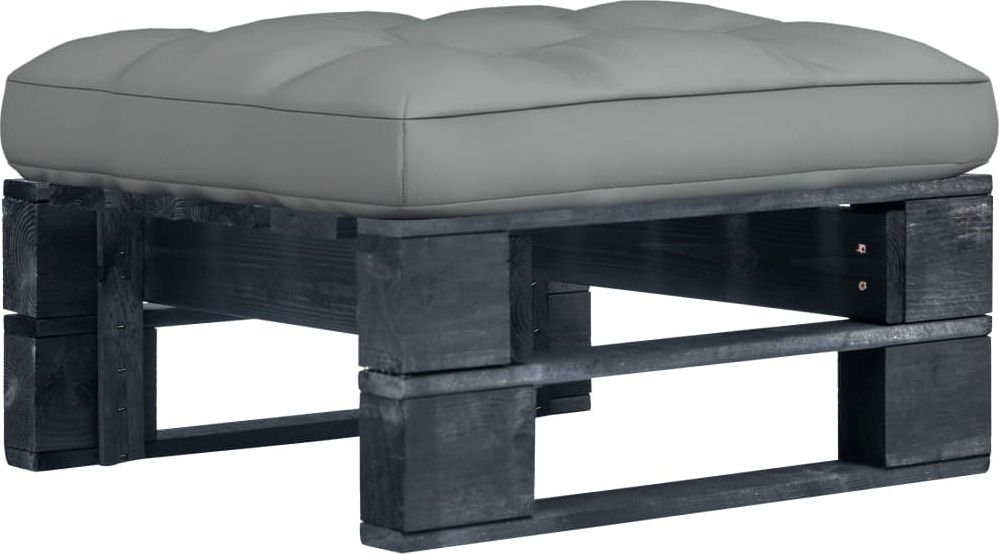 vidaXL Ogrodowy stołek z palet, impregnowane na czarno drewno sosnowe