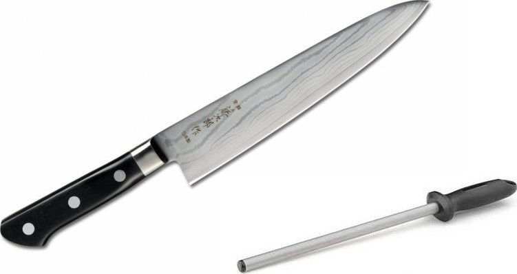 Nóż szefa kuchni 21cm Tojiro DP37 PLUS ostrzałka Taidea T0825D