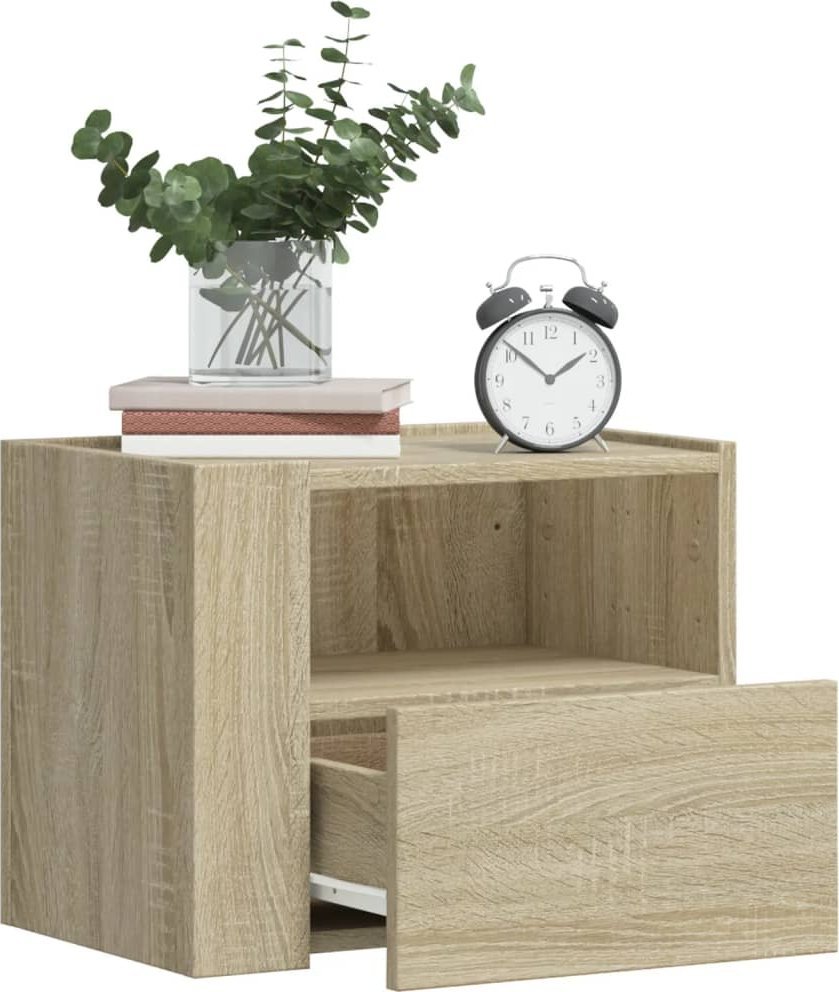 vidaXL Wiszące szafki nocne, 2 szt., dąb sonoma, 45x30x35 cm