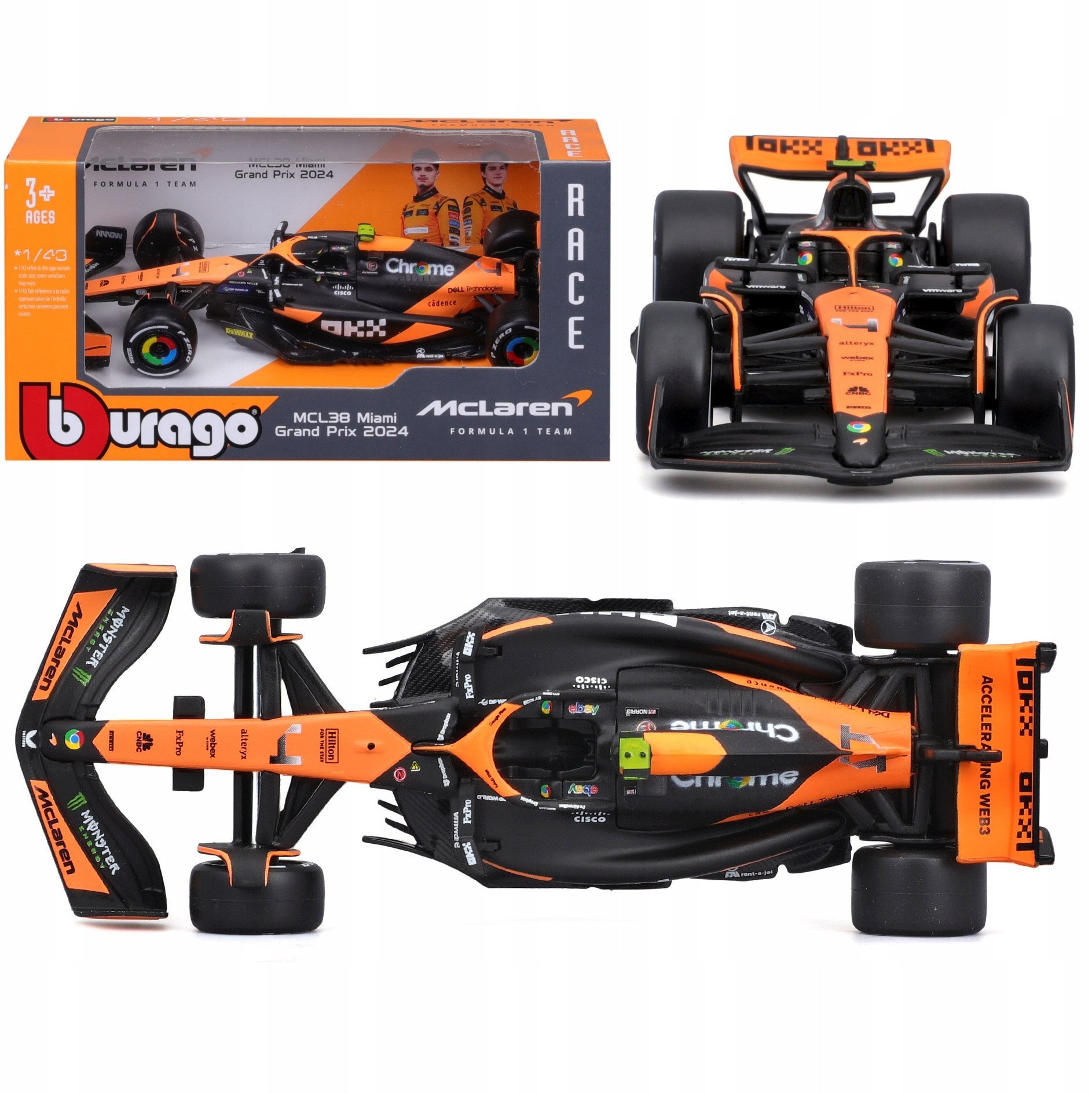 BBU 1:43 McLaren F1 MCL38 Miami GP Norris 38214_4