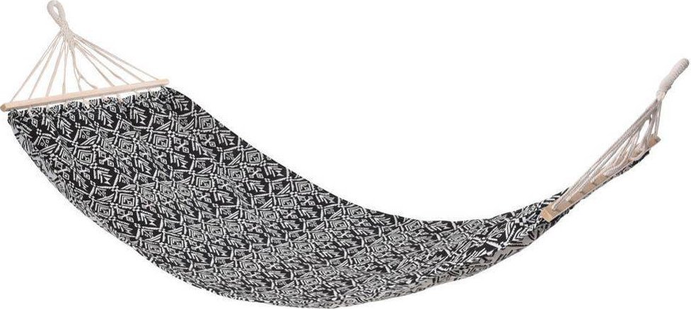 Ambiance Hamak jednoosobowy czarno-biały 200x80 cm