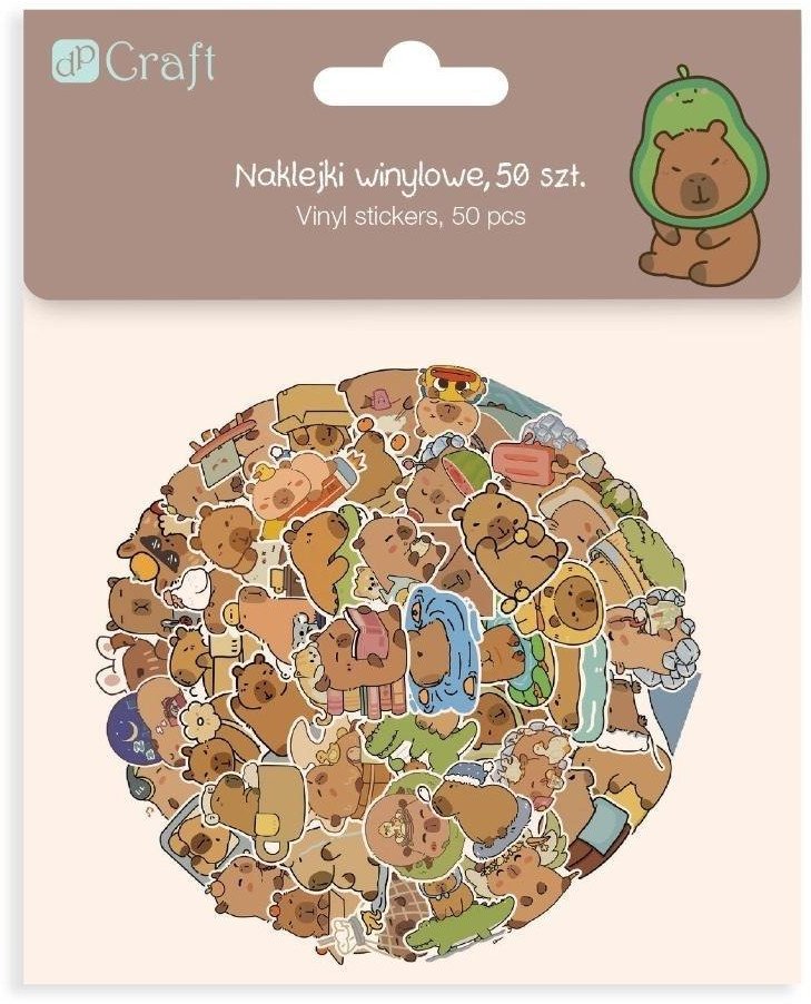 Naklejki winylowe Kapibara 50szt