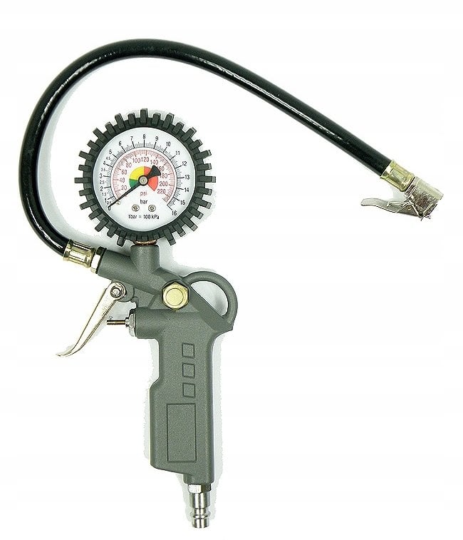Silver PISTOLET DO POMPOWANIA Z MANOMETREM