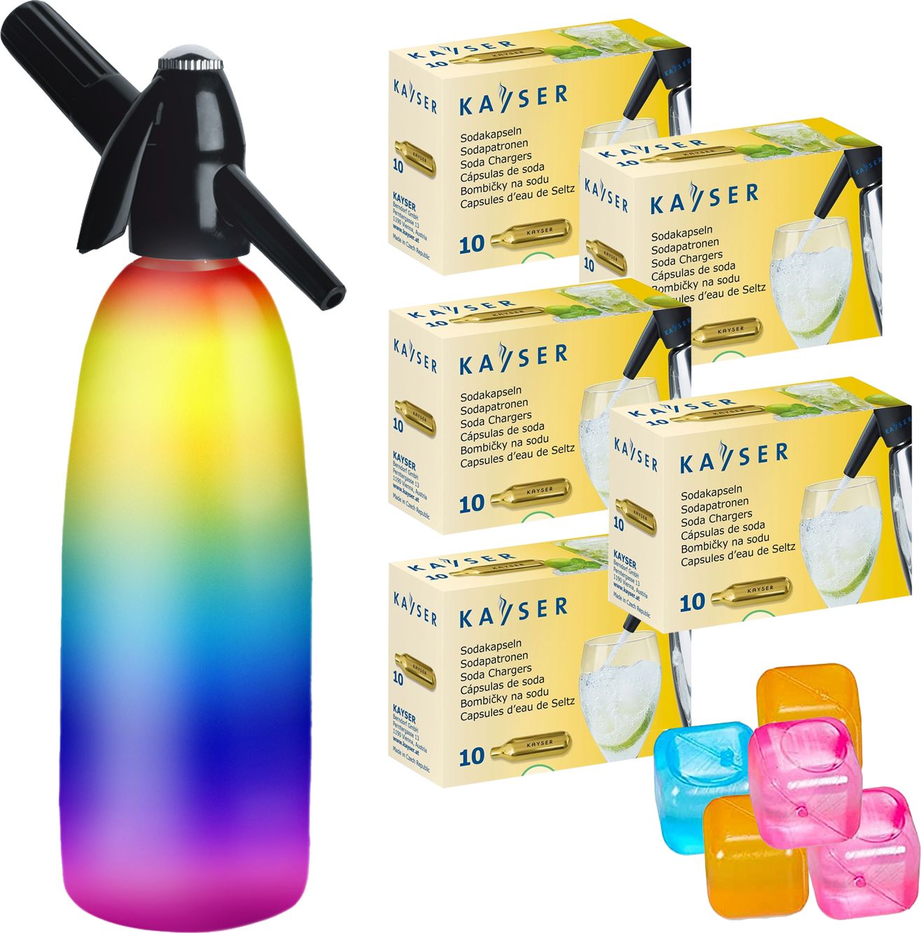 Saturator Art Quick Soda + 50 naboi CO2 Wielokolorowy