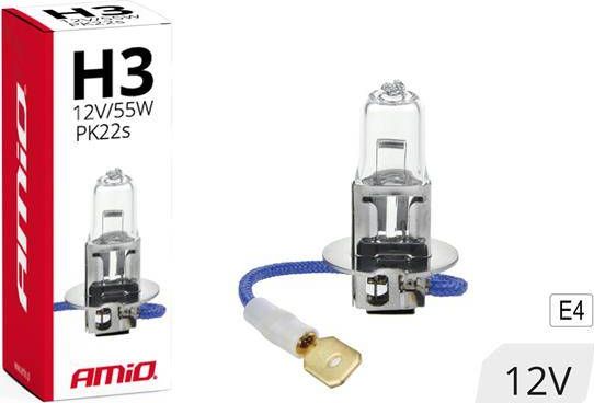 AMiO Żarówka halogenowa H3 12V 55W filtr UV (E4)