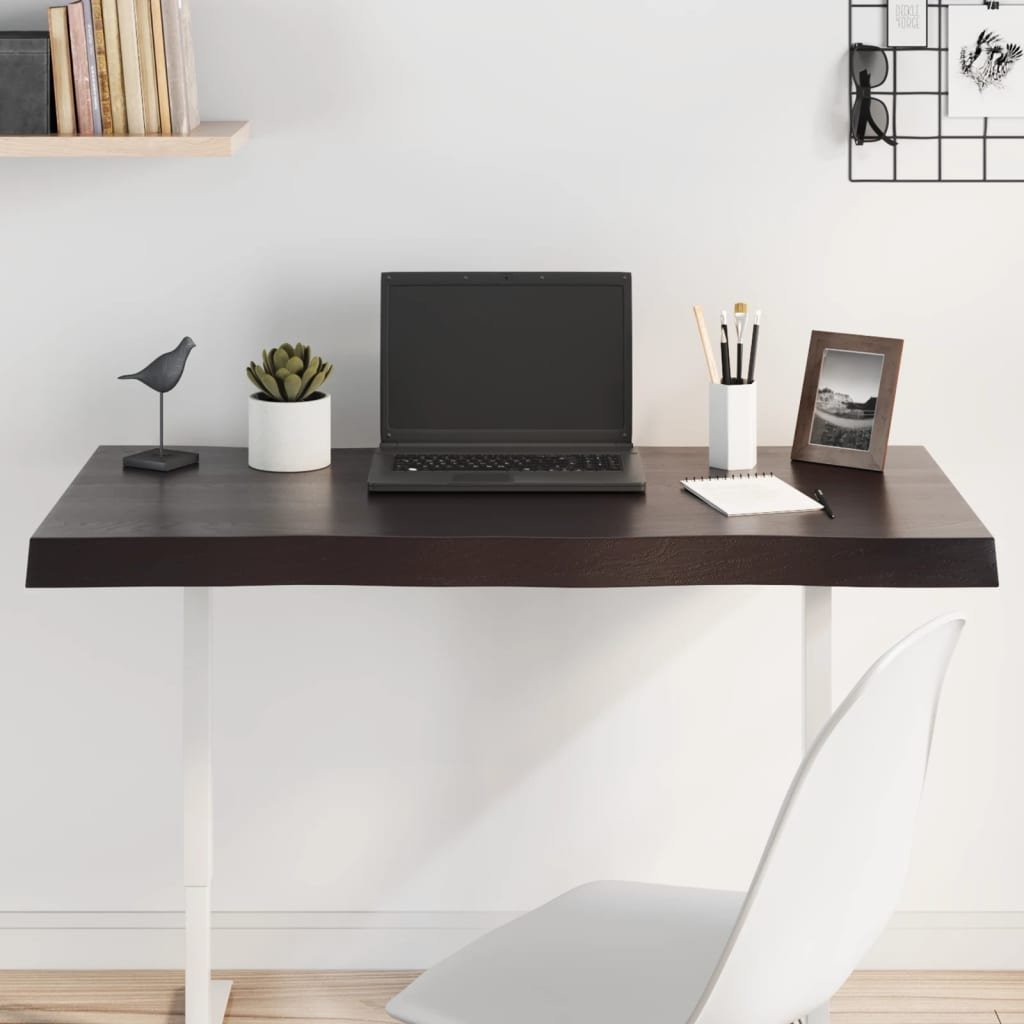 vidaXL vidaXL Blat ciemnobrązowy 100x60x(2-6) cm drewno z naturalną krawędzią