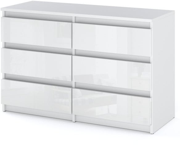 Komoda 6 Szuflad Biały Połysk Hugo Szafka Nowoczesna Rtv Sypialnia 100cm