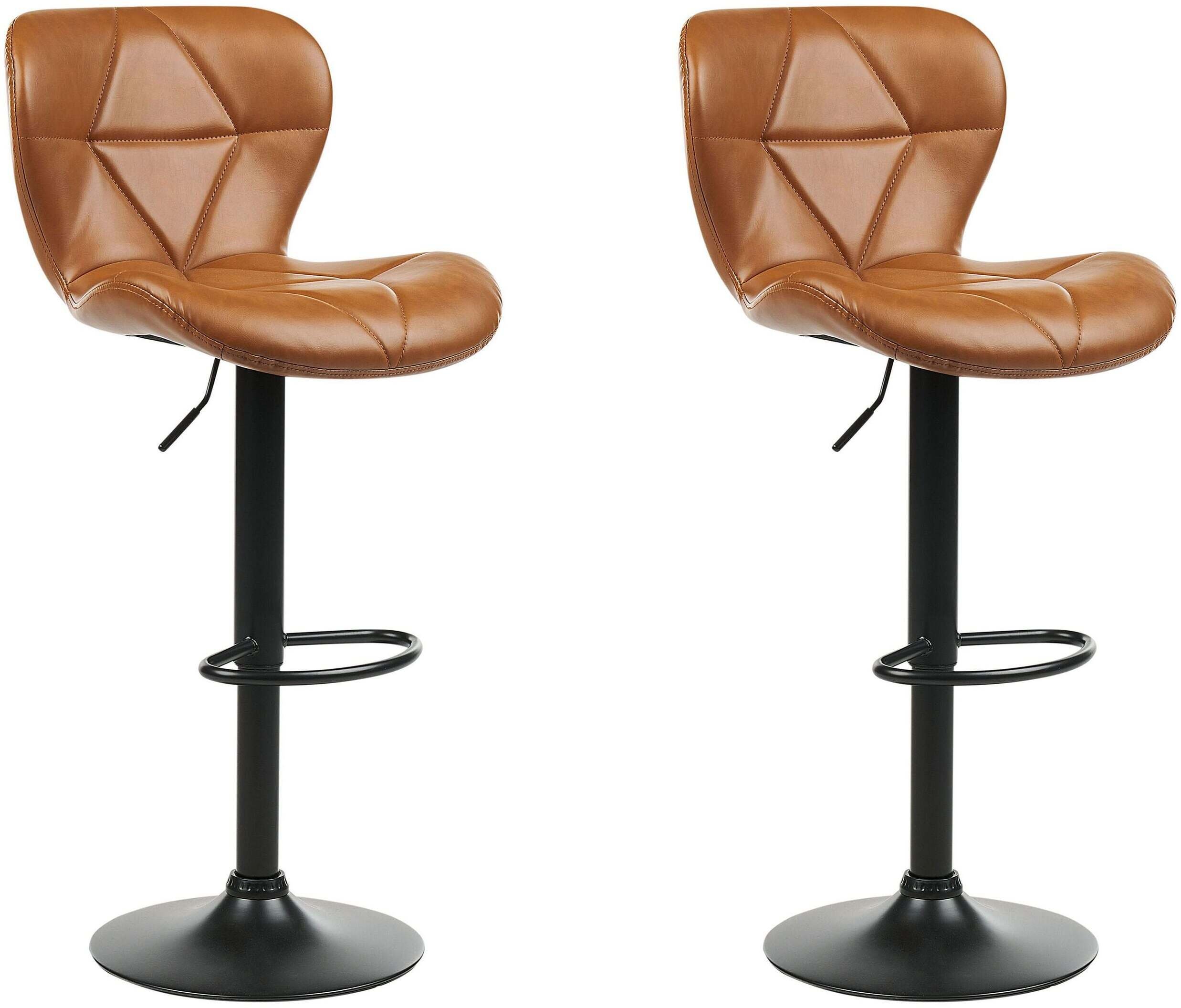 Beliani Zestaw 2 krzeseł barowych VALETTA Obrotowy Złoty brąz