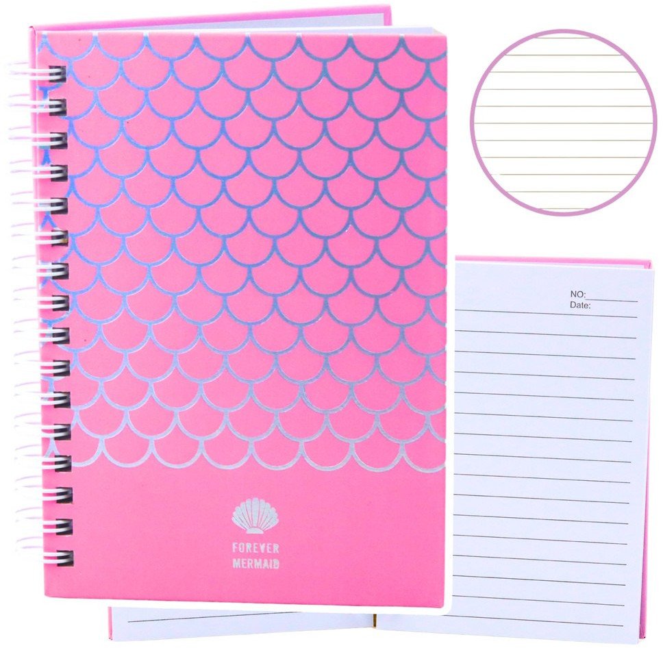 Notatnik W Linie Holograficzne Łuski Różowy A6 80 Kartek LEAN