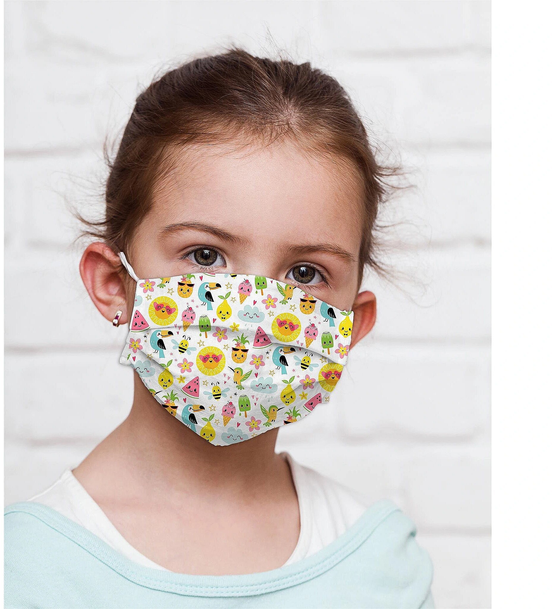 Mocco Pineapple Child Cotton Face Mask Multiple Use 15x25 cm