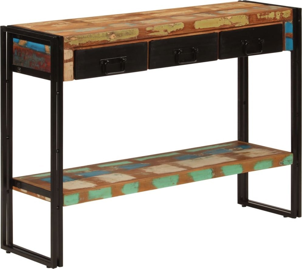 vidaXL vidaXL Stolik konsolowy, 110x30x76 cm, lite drewno z odzysku