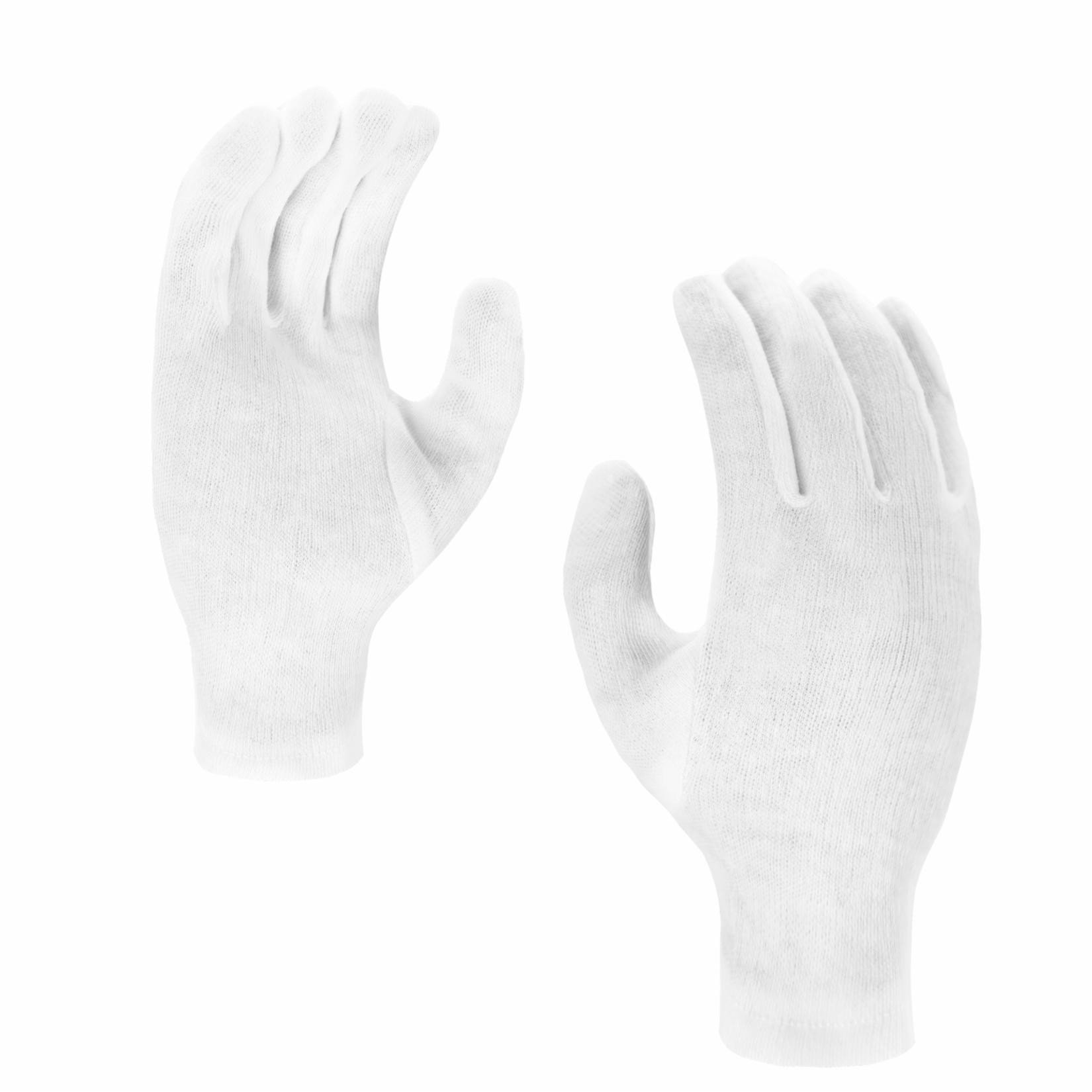 X-MINERVA - Rękawice bawełniane białe wygodne przewiewne dopasowane nie elektryzują się luźny mankiet możliwość użycia jako wkład do rękawic gumowych