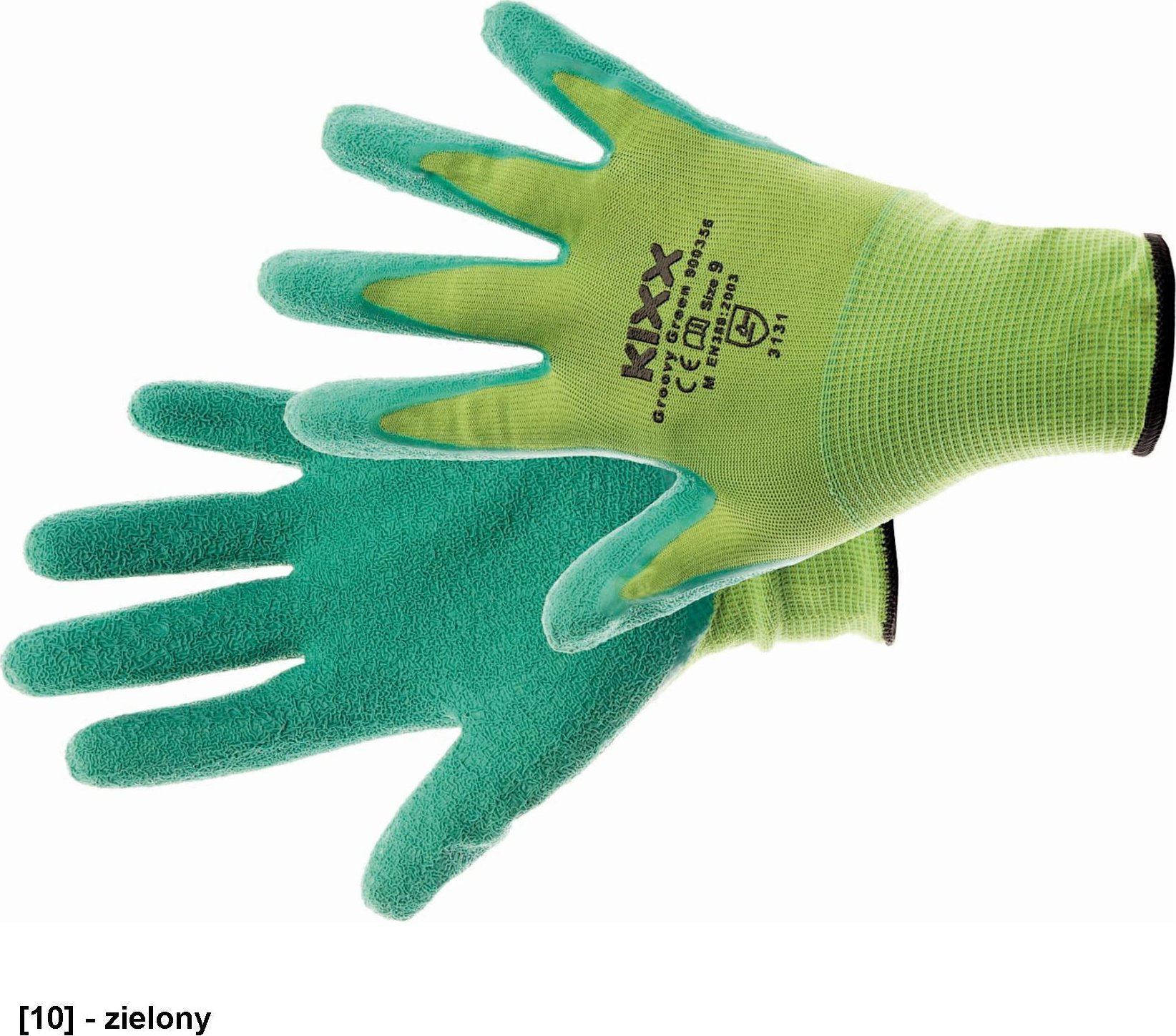 CERVA GROOVY GREEN - rękawice mechaniczne powlekane 10
