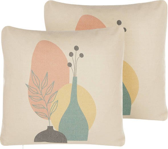 Beliani 2 poduszki dekoracyjne abstrakcyjny wzór 45 x 45 cm wielokolorowe CARDOON!