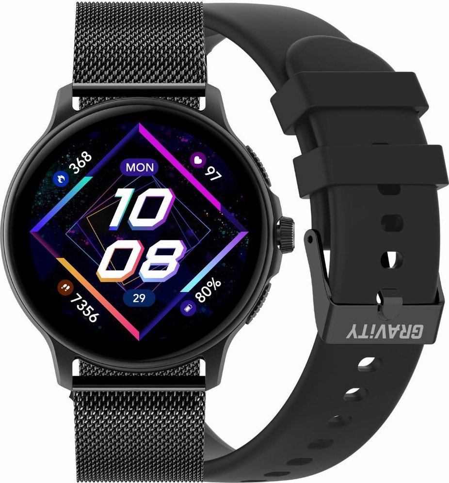 Smartwatch Gravity GT12-1 Czarny (GT12-1)