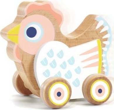 Djeco Djeco - drewniana kurka na kółkach z pozytywką