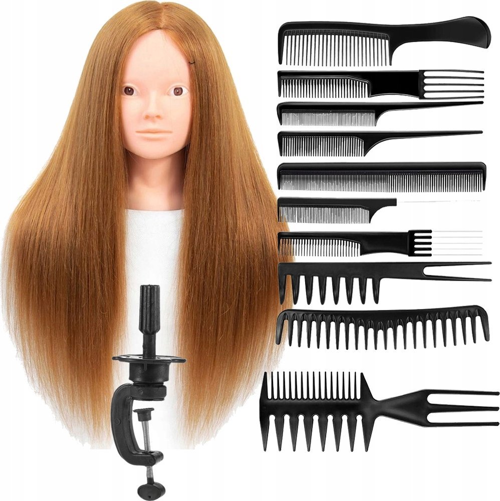 GŁÓWKA FRYZJERSKA TRENINGOWA BLOND5 GRZEBIENIE