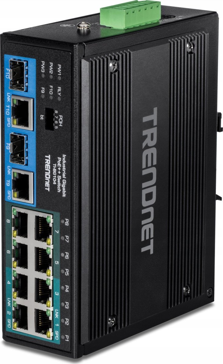 Switch TRENDnet TRENDnet Switch 10-port Industrial Gbit PoE++ Din-Rail