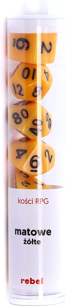 Rebel Komplet kości RPG - Matowe - Żółte