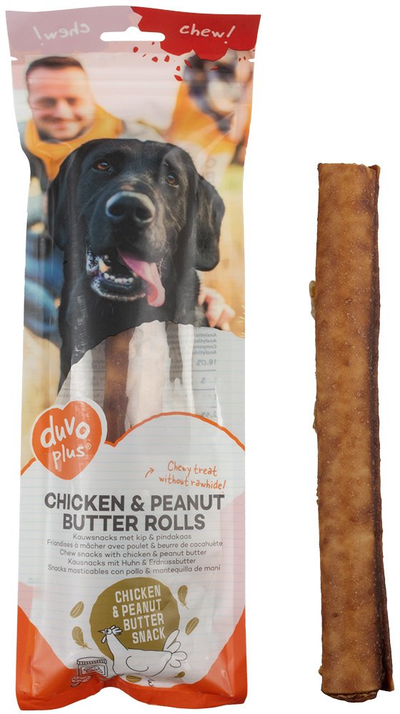 Duvo+ PRZYSMAK DLA PSA 290g CHICKEN & PEANUT BUTTER STICKS 25cm/2szt