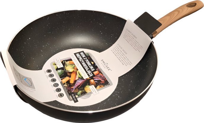 Patelnia Wok płaski z powłoką nieprzywierającą 28cm - Smukee