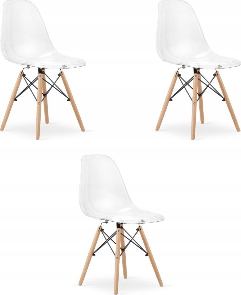 Leobert Krzesło OSAKA przezroczyste / nogi naturalne x 3