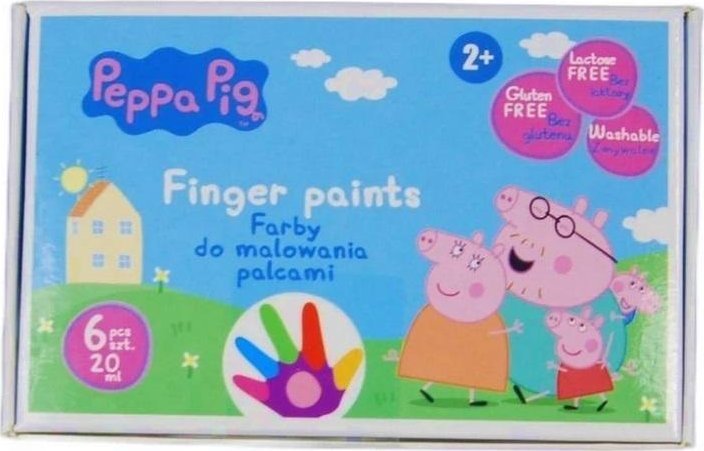 Farby do malowania palcami Świnka Peppa 6kol ASTRA