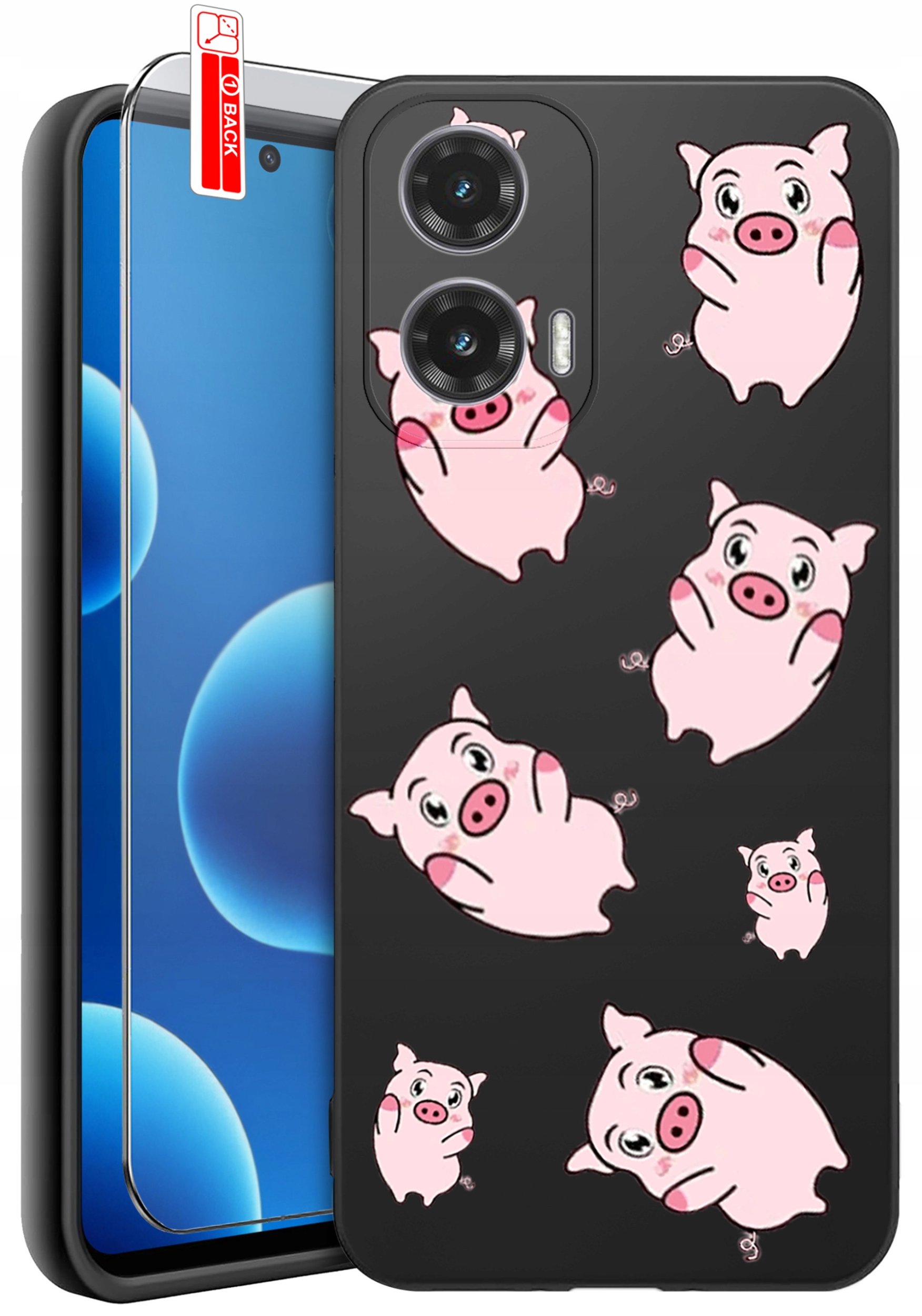 ETUI do Motorola Moto G45 5G | WZORY | SILIKONOWE MATT CASE + SZKŁO 9H