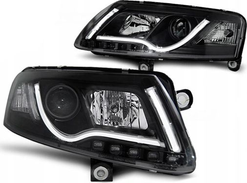 SONAR Lampy Nowe Audi A6 C6 04-08 Tube Led Black Tru Drl