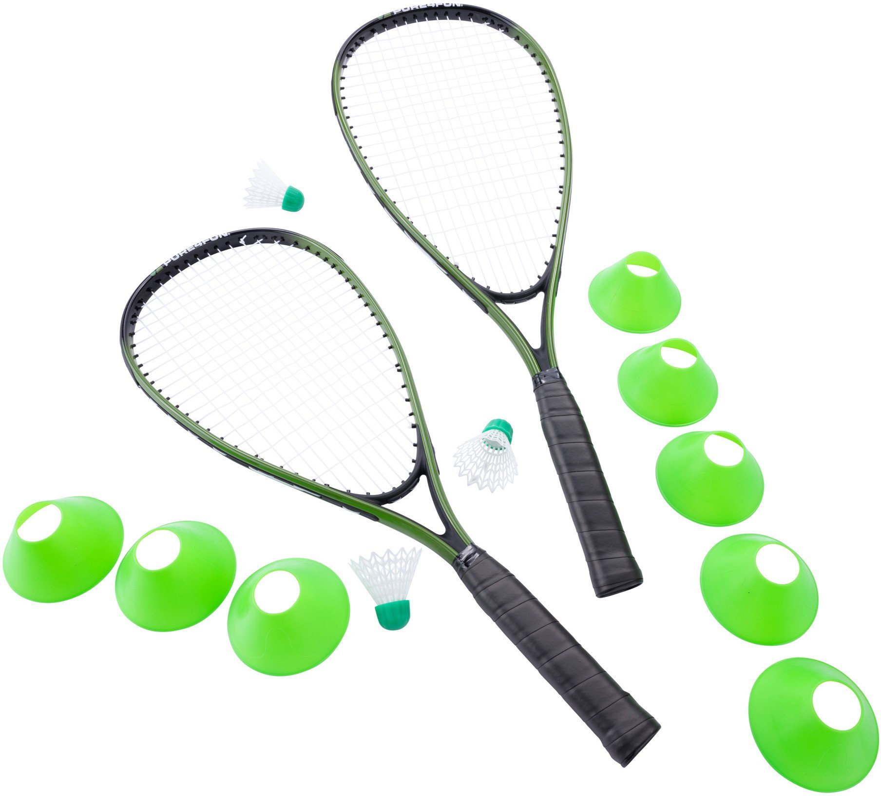 Pure4Fun | Speed Badminton Set, 58x21cm | Black/Green