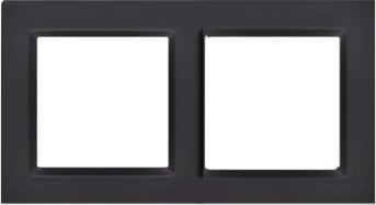 Kontakt-Simon Ramka 2-krotna - uniwersalna poziom i pion, czarny mat, SIMON10