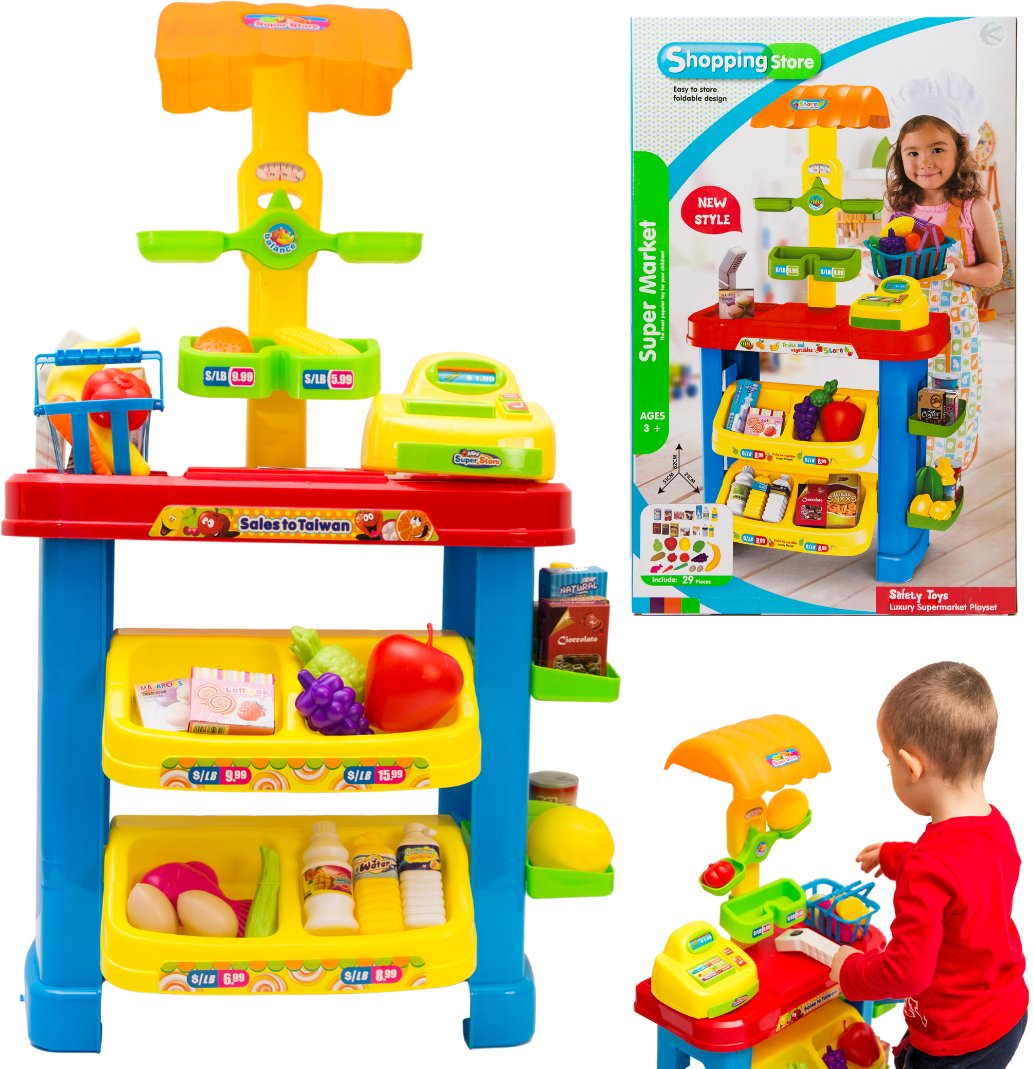 Domowy supermarket z kasą, czytnikiem cen i wagą!