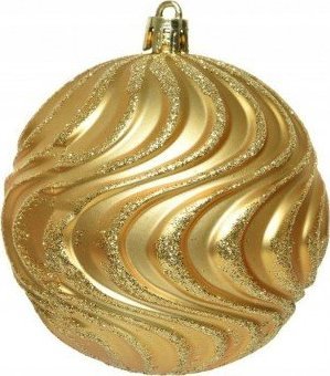 Kaemingk Bombka choinkowa zdobiona złota 8 cm