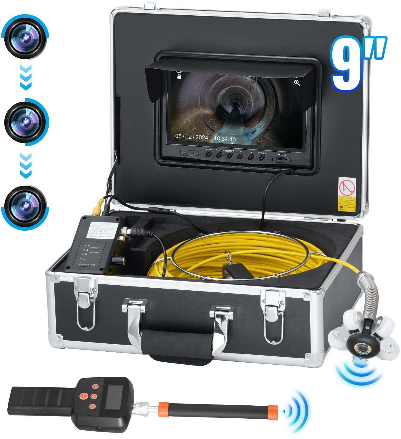 Kamera inspekcyjna endoskopowa profesjonalna 50 m 36-krotny zoom