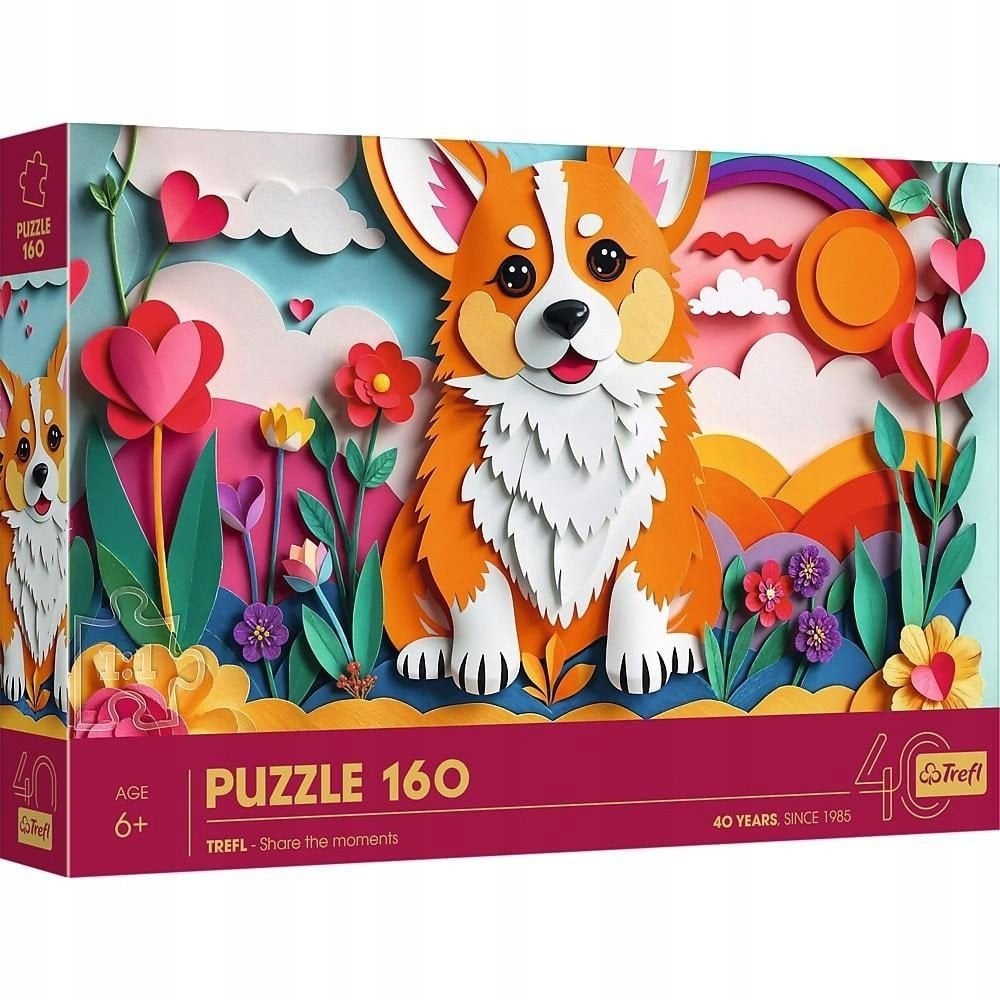 Trefl Puzzle z efektem 3D - 40-lecie Trefl - Piesek 160 elementów (40050)