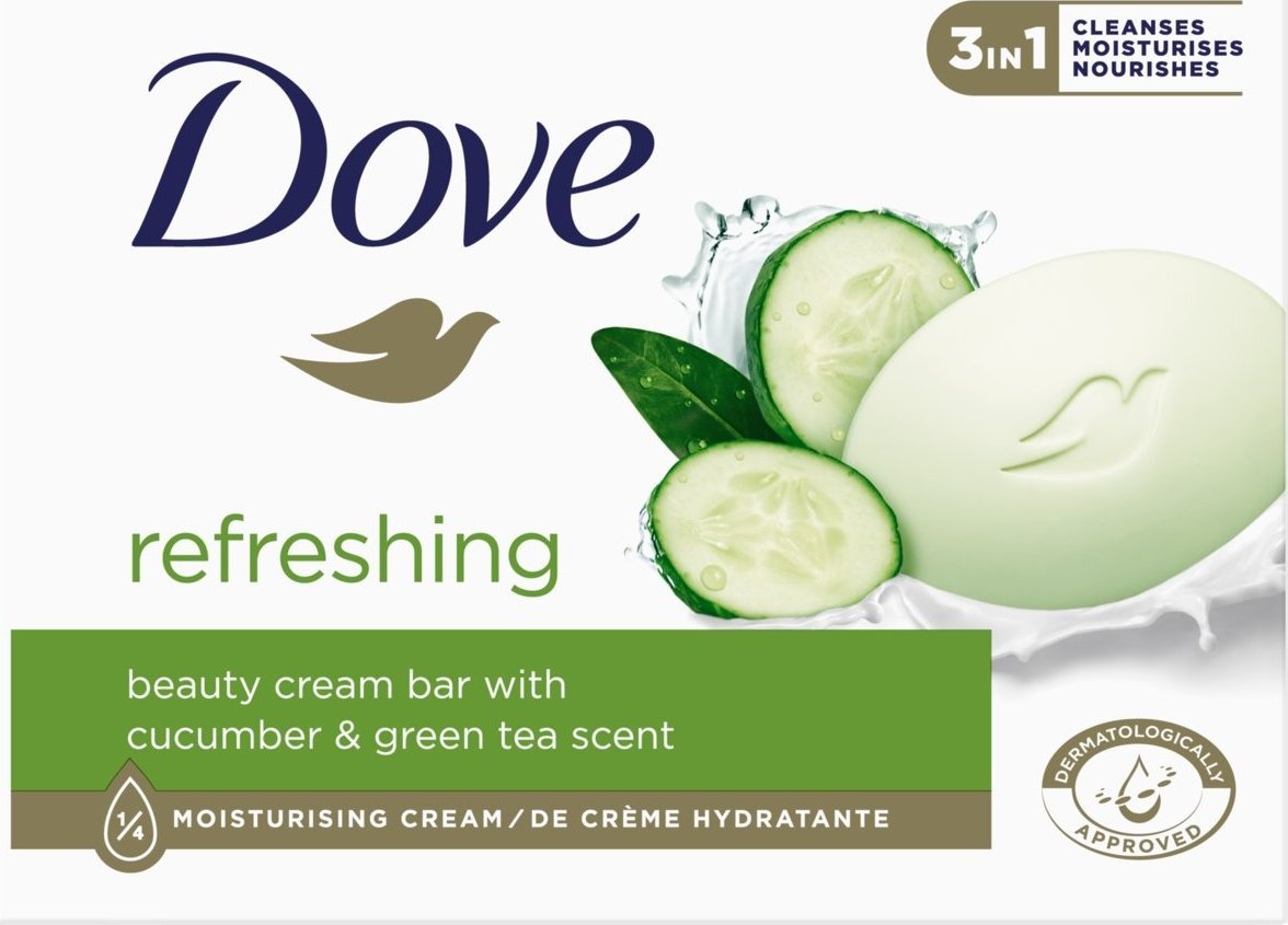 Unilever Dove Odświeżające Mydło w kostce 3in1 - Cucumber & Green Tea 90g