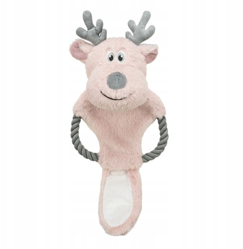 Xmas Renifer z linką, zabawka, dla psa, plusz/bawełna, 47 cm