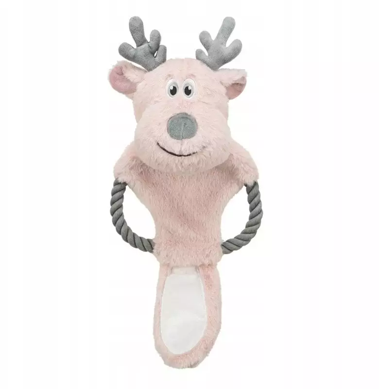Xmas Renifer z linką, zabawka, dla psa, plusz/bawełna, 47 cm