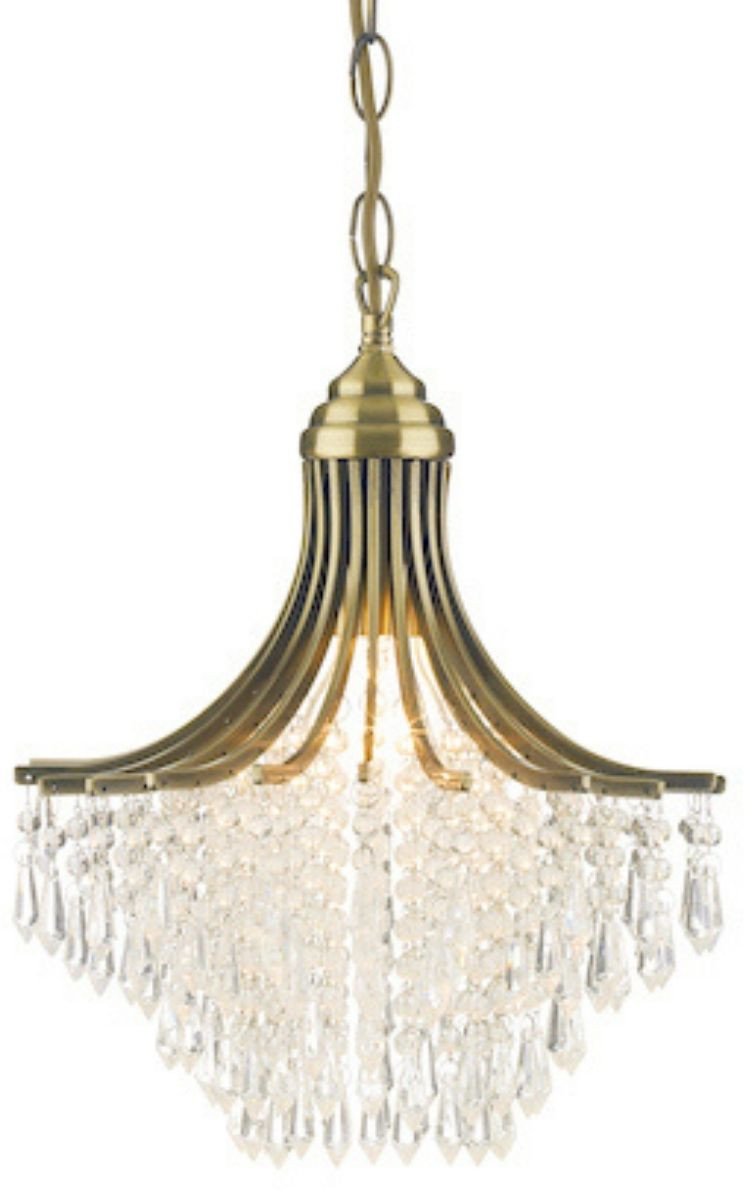 Pałacowa lampa wisząca Suri SUR0108 Dar Lighting kryształowa mosiądz