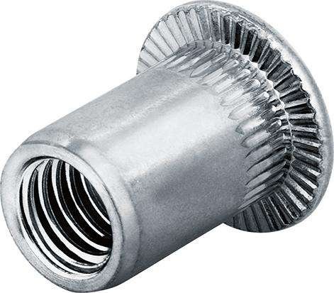 Nitonakrętki ze stali szlachetnej łeb płasko-okrągły M5 zakr.moc.0,5-3,0mm Goebel