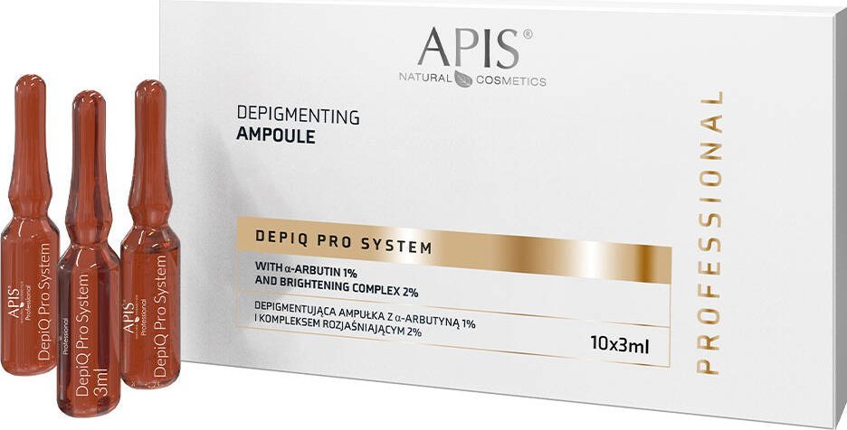 Apis Apis Depiq Pro System depigmentująca ampułka z -arbutyną 1% i kompleksem rozjaśniającym 2% 10x3ml